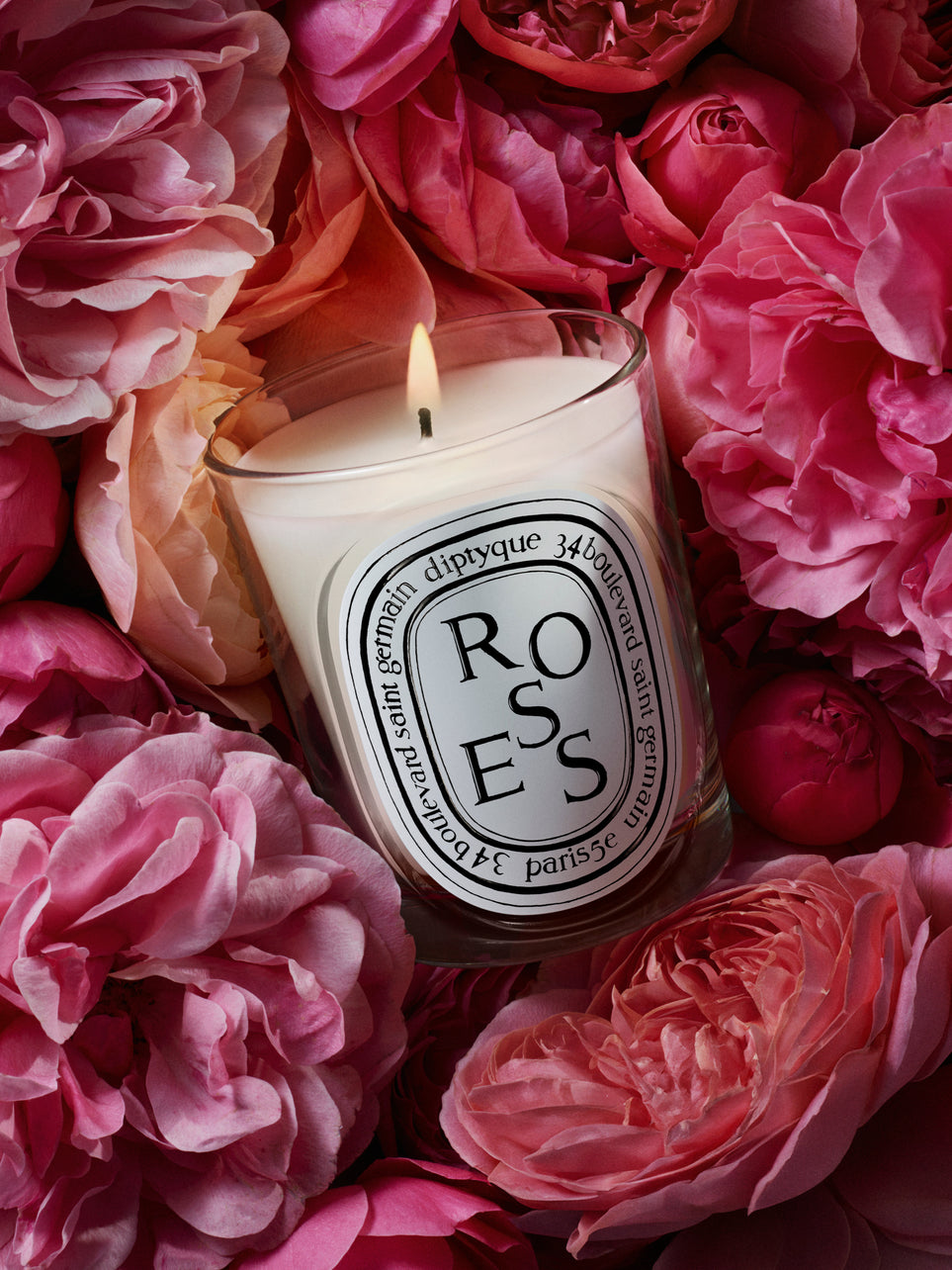 Roses - Bougie modèle classique