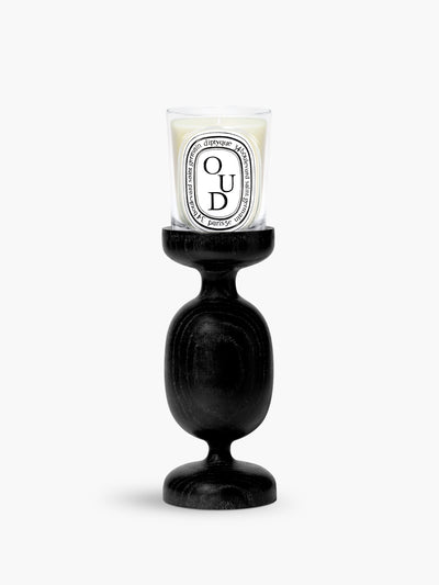 Candeliere Colonna Nero - Per candela modello classico