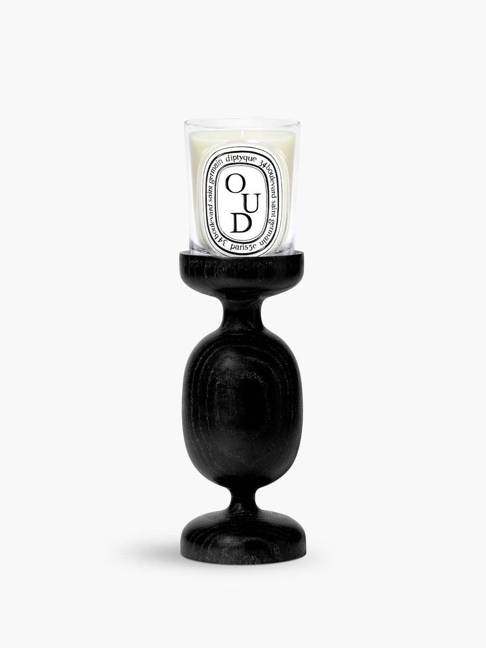 Candeliere Colonna Nero - Per candela modello classico