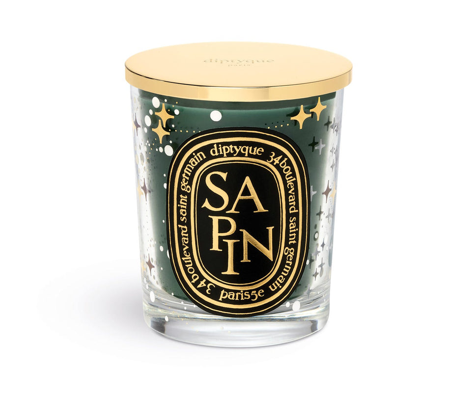 Sapin (Tanne) - Klassische Kerze mit goldenem Deckel