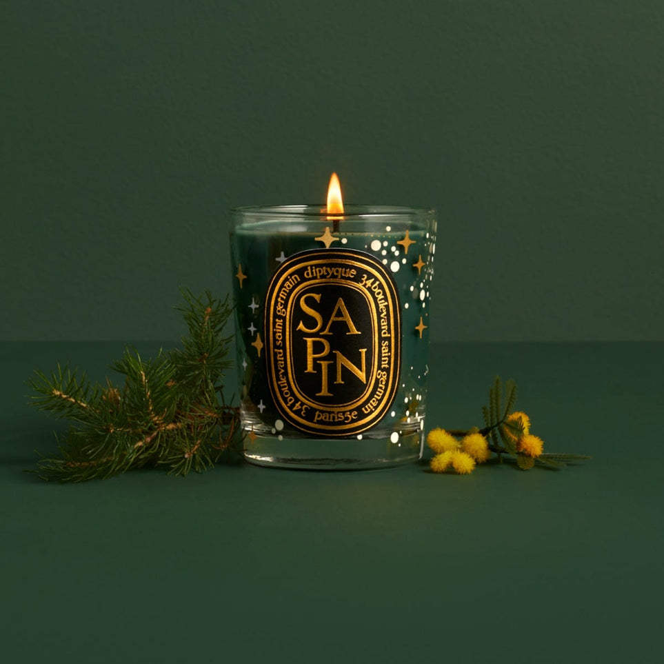Sapin (Tanne) - Klassische Kerze mit goldenem Deckel