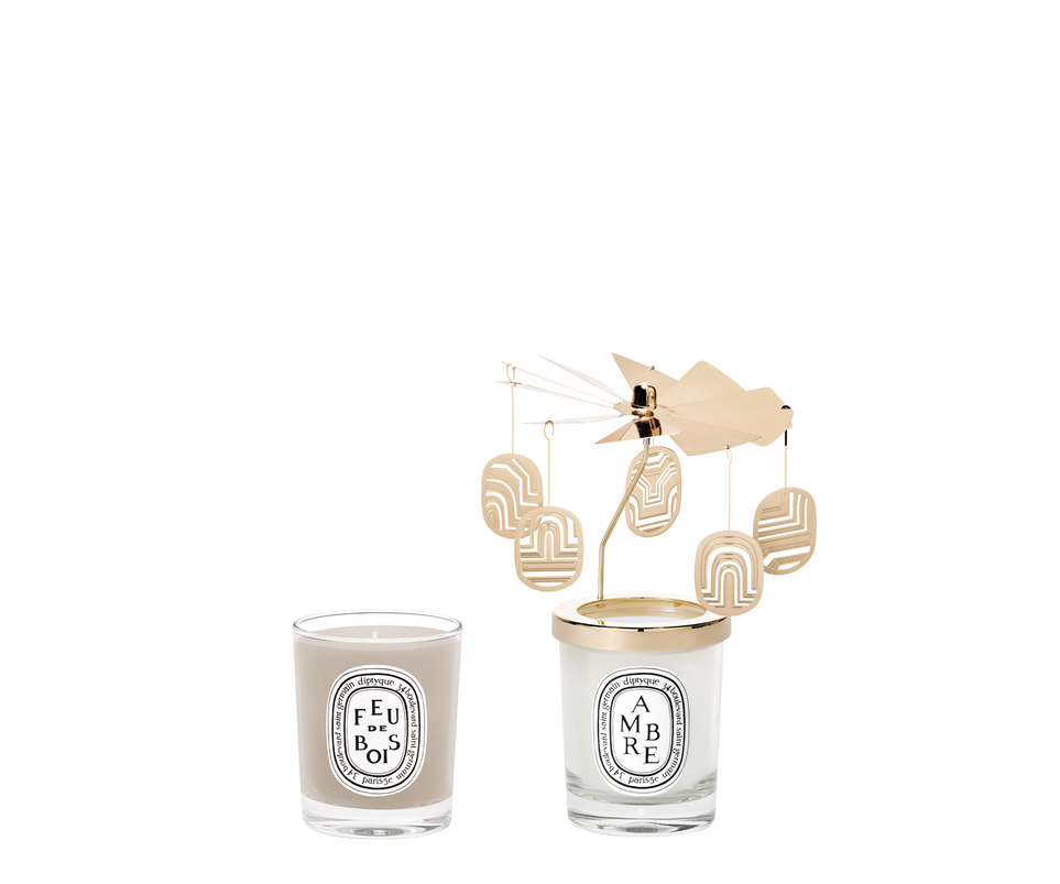 Set mit Karussell und zwei 70 g-Kerzen in limitierter Edition