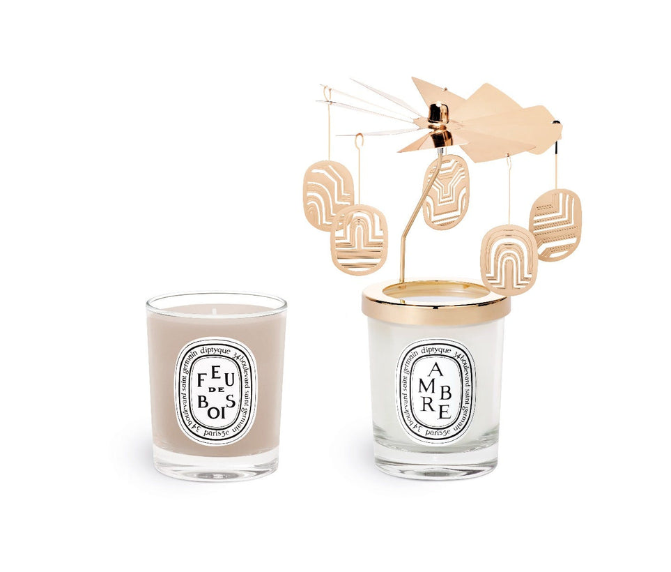 Set mit Karussell und zwei 70 g-Kerzen in limitierter Edition