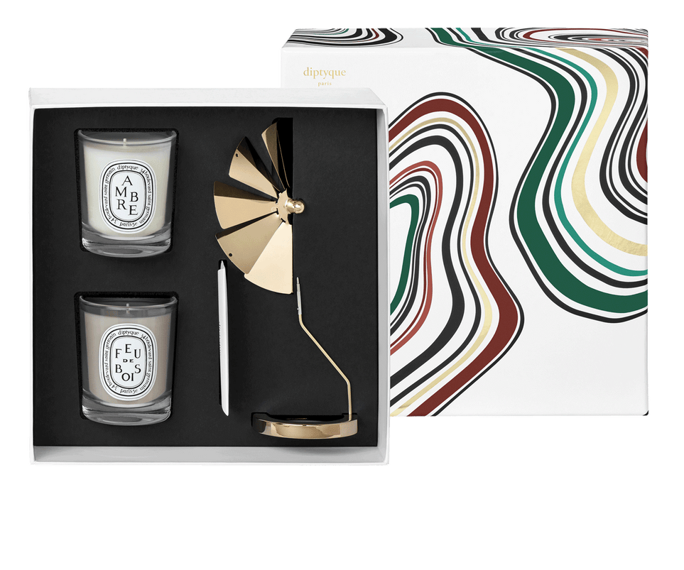 Set mit Karussell und zwei 70 g-Kerzen in limitierter Edition