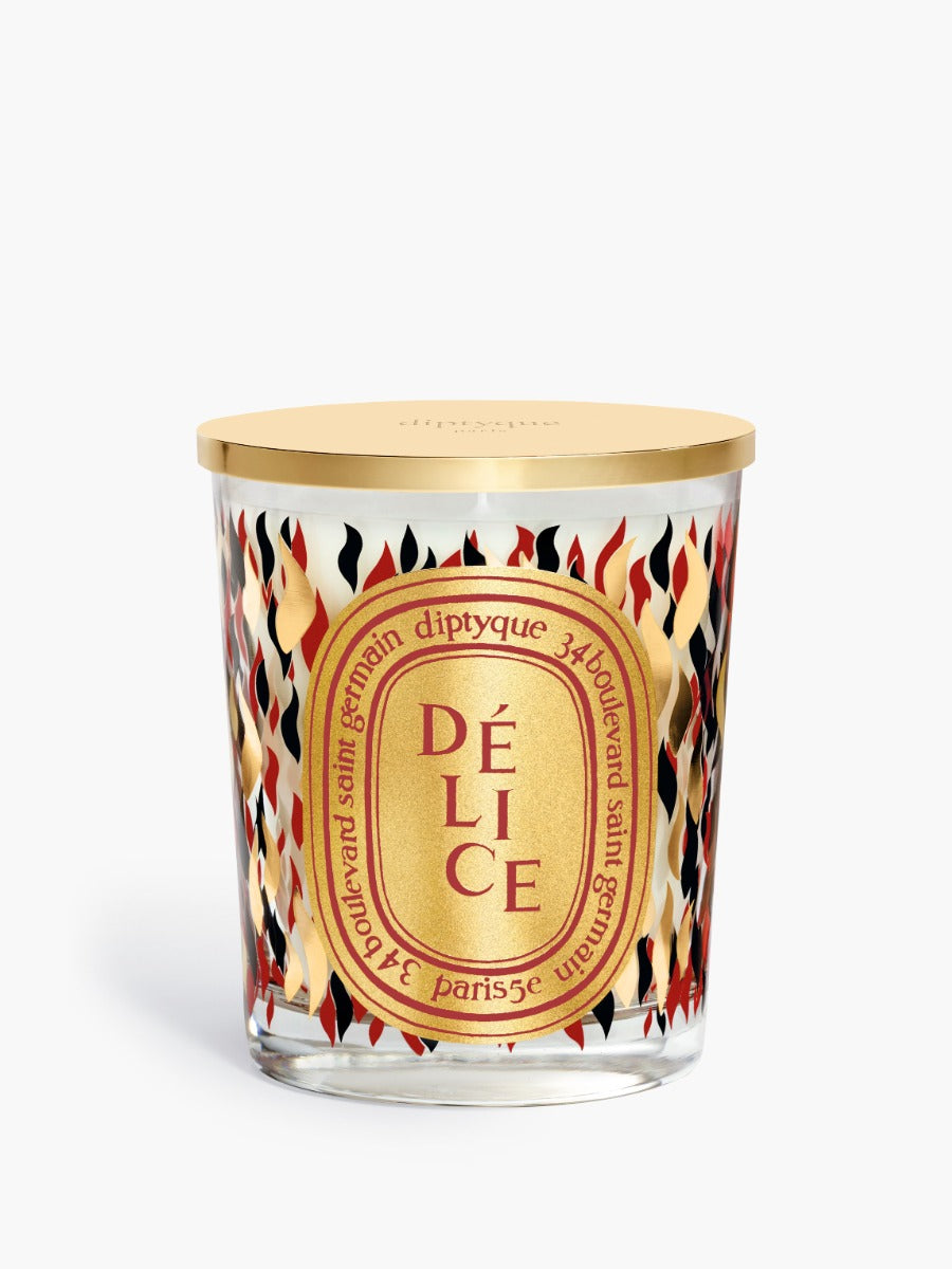 Délice (Köstlichkeit) - Klassische Kerze mit goldenem Deckel