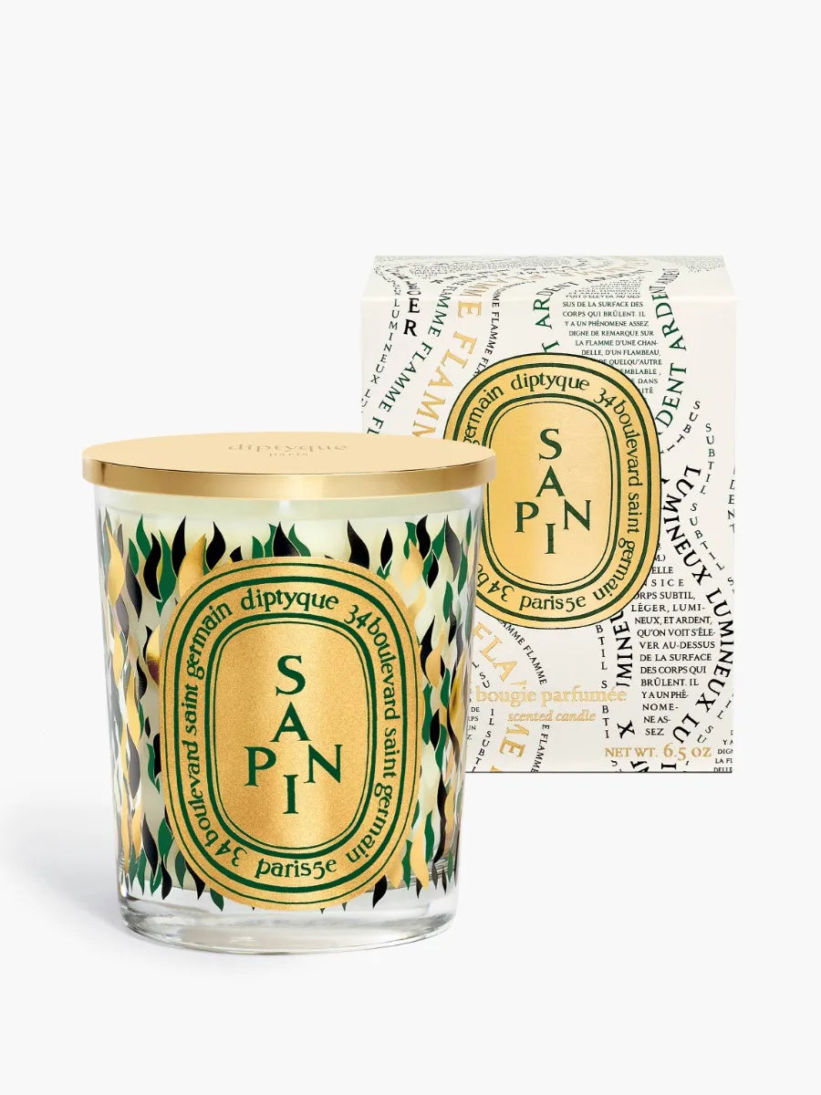 Sapin (Pine Tree) - Classic candle with golden lid