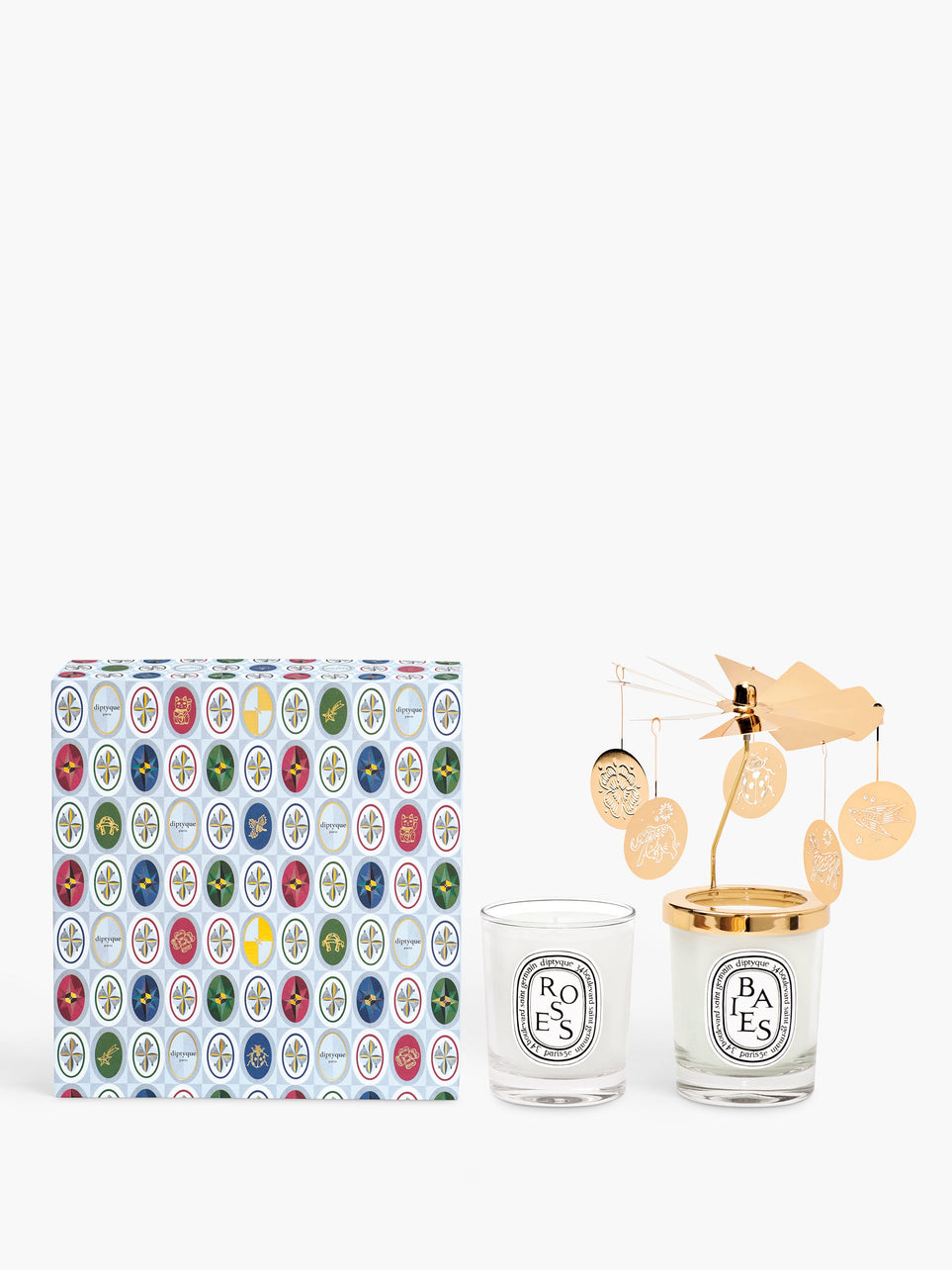 Coffret carrousel deux petites bougies Baies et Roses