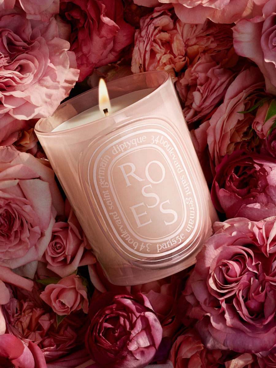 Roses - Bougie moyen modèle