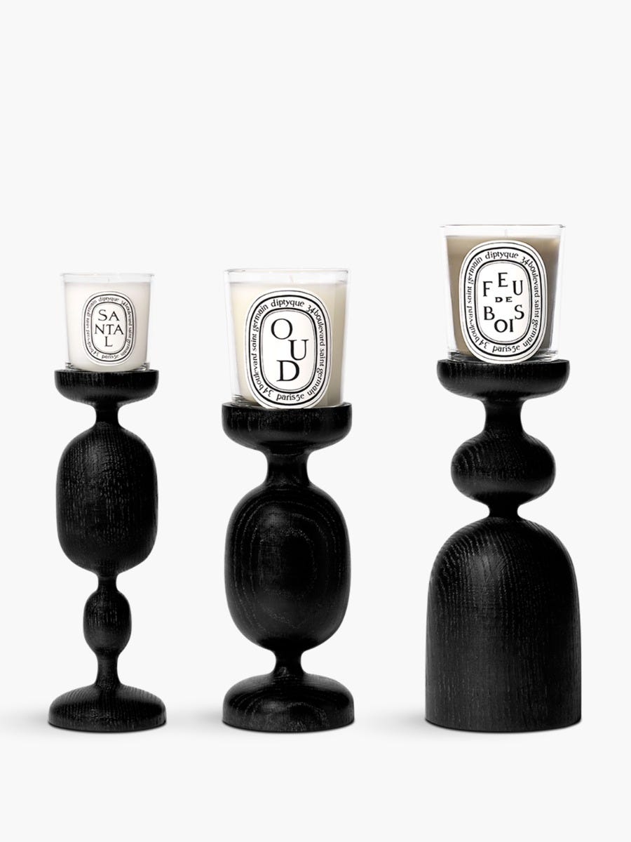 ピラー キャンドルホルダー ブラック - クラシック キャンドル用 | Diptyque Paris