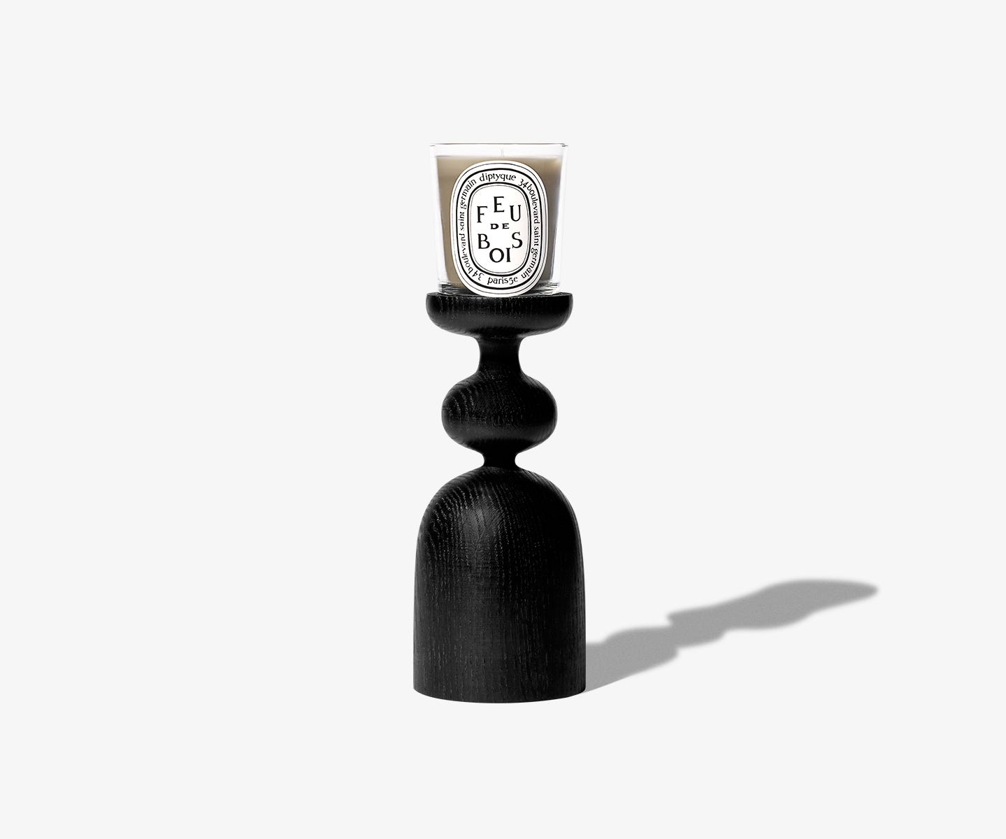 キャンドルホルダー ピラー ブラック 190g用 [限定版] - 木 | Diptyque Paris